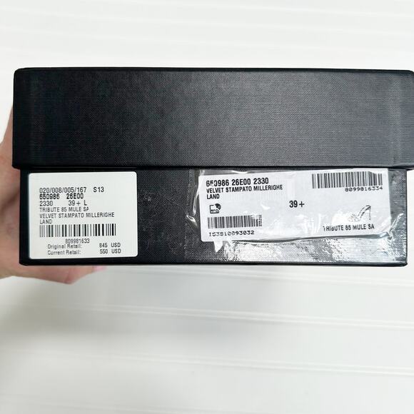 Saint Laurent Tribute 85 Mules Brown Corduroy Woven Heeled Sandals Size 39.5 - Picture 13 of 14